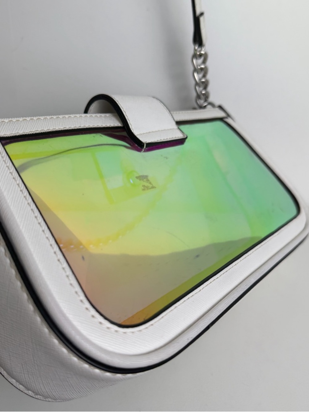 ALDO White Shoulder Bag with Iridescent Front Panel - Picture 7 of 13